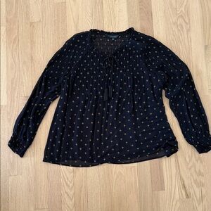 Lucky Brand Dark Blue Blouse with Gold Stars